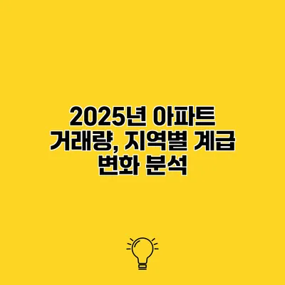 2025년 아파트 거래량, 지역별 계급 변화 분석