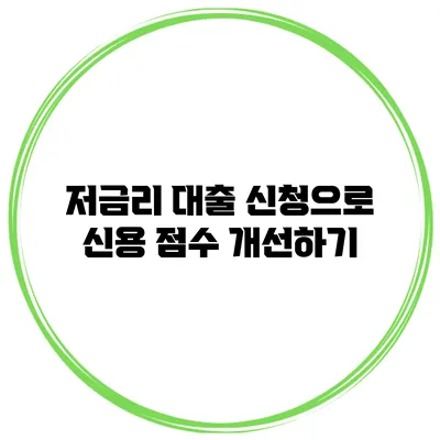저금리 대출 신청으로 신용 점수 개선하기