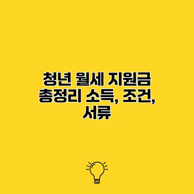 청년 월세 지원금 총정리 소득, 조건, 서류