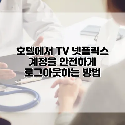 호텔에서 TV 넷플릭스 계정을 안전하게 로그아웃하는 방법